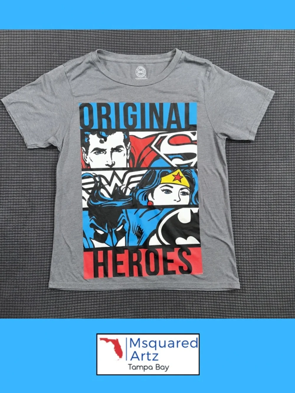DC Comics Youth Large 14 16 Shirt Superman Batman Wonder Woman Graphic Tee
